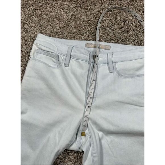 athleta sculptek skinny jeans frayed hems mid rise biscayne light wash size 6 - Picture 9 of 12